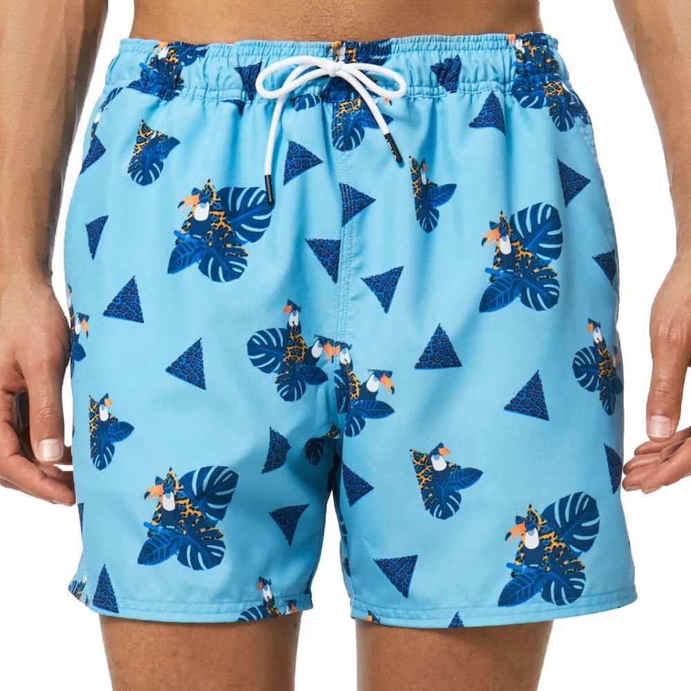 Oakley NWT MENS Toucan Tropics 16” Beach Shorts Blue Active Swim MENS Large